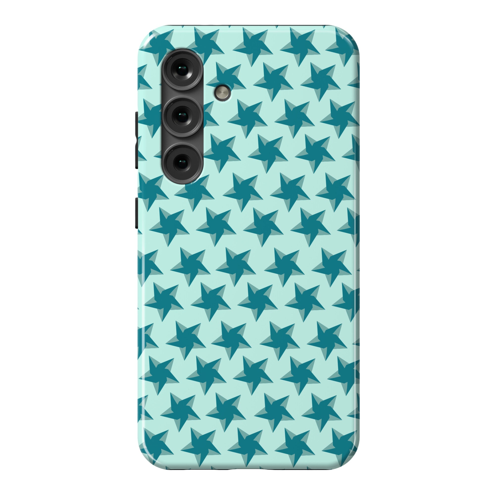 Teal Star Pattern Phone Case
